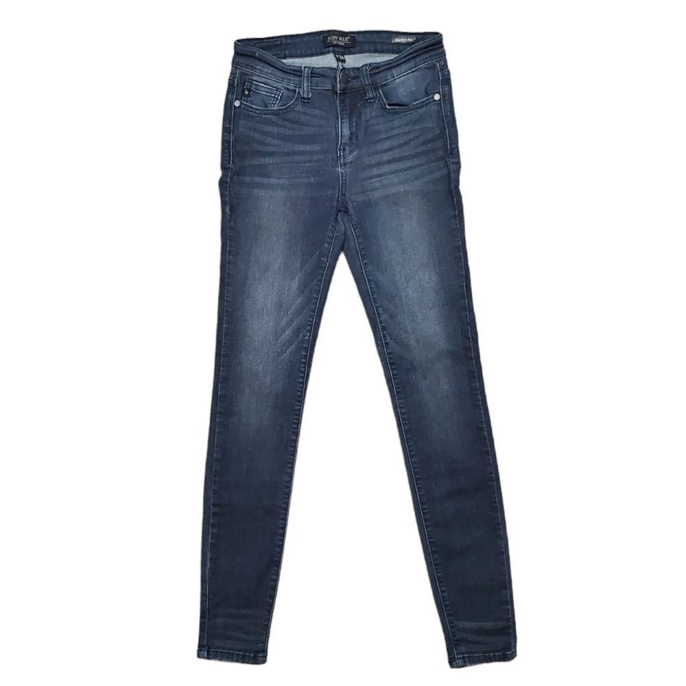 Judy Blue 8248 Skinny Fit  3/26 (Meas 24x28.5 8.5" Low Rise) Dark Wash Jeans A17